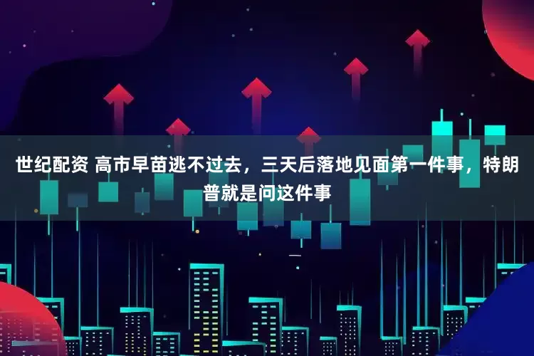 世纪配资 高市早苗逃不过去,三天后落地见面第一件事,特朗普就是问这件事